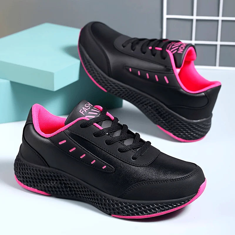 Women's Lightweight Leather Running Sneakers