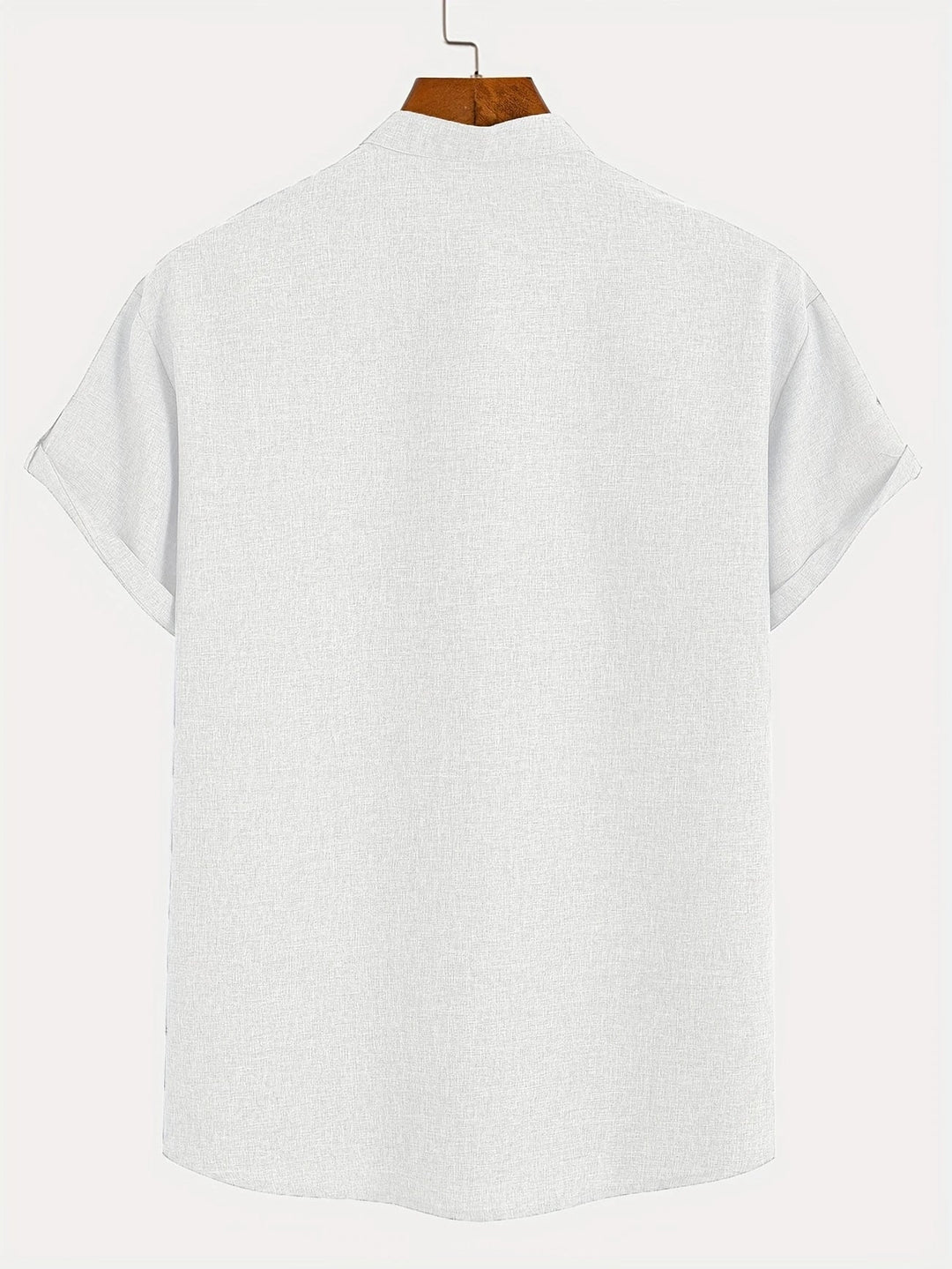Men Henley Linen Shirt Casual Short Sleeve Cross Graphic Tee
