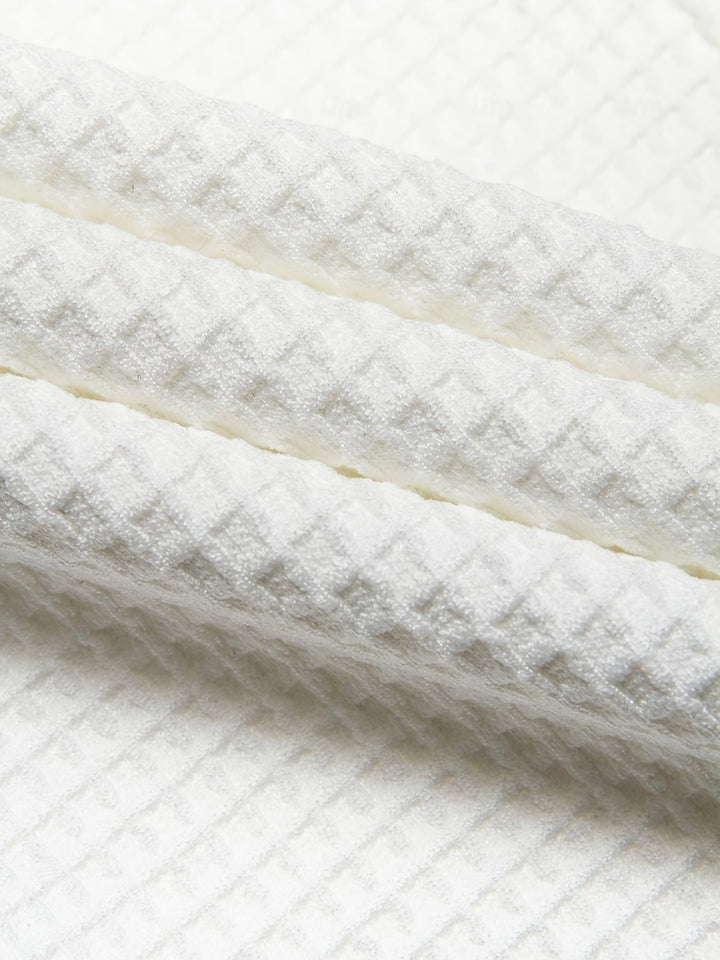 Pantalon habillé plissé pour homme, en maille gaufrée et coupe ajustée