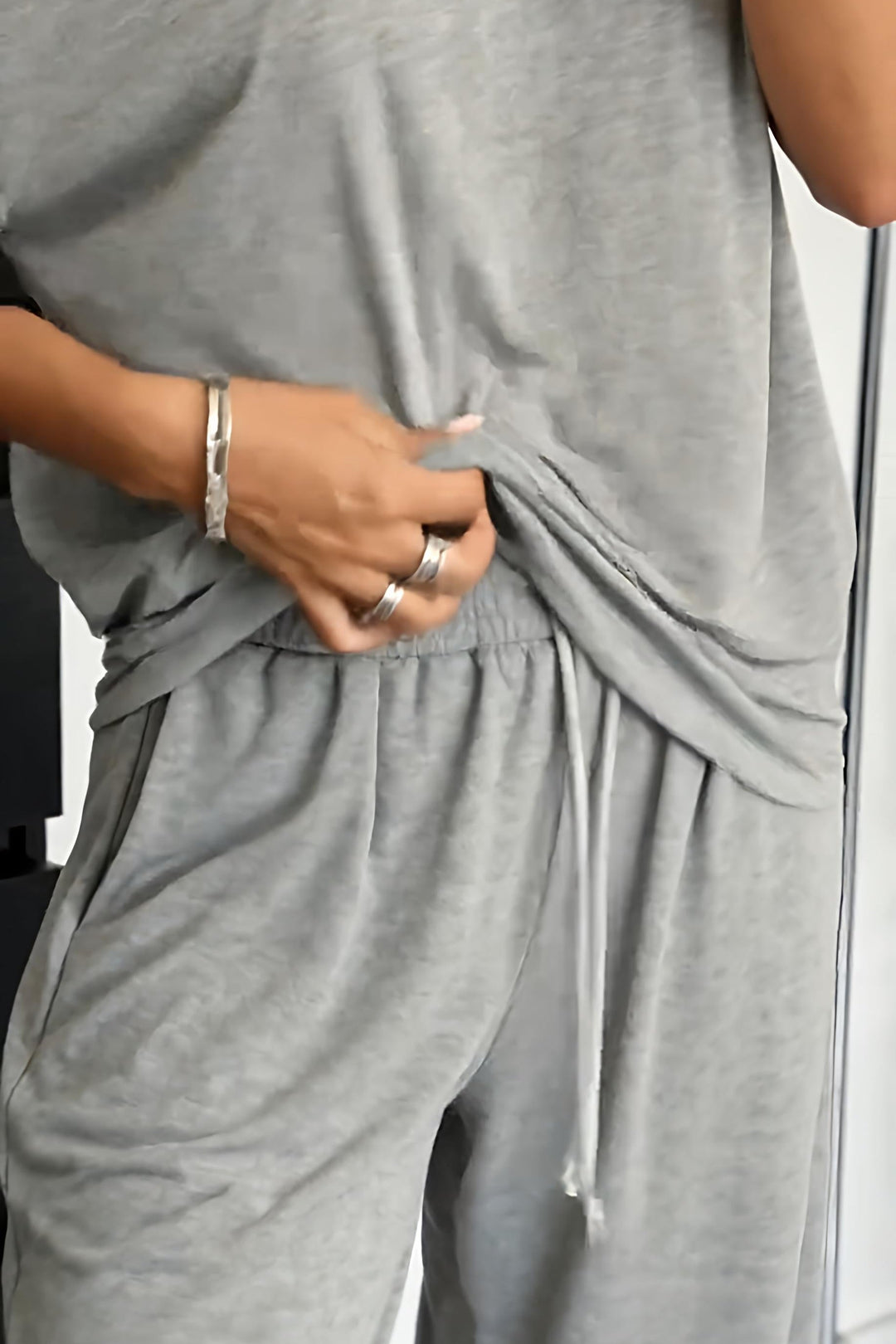 Women's Knit Wide Leg Tracksuit Top and Trousers Co-ord