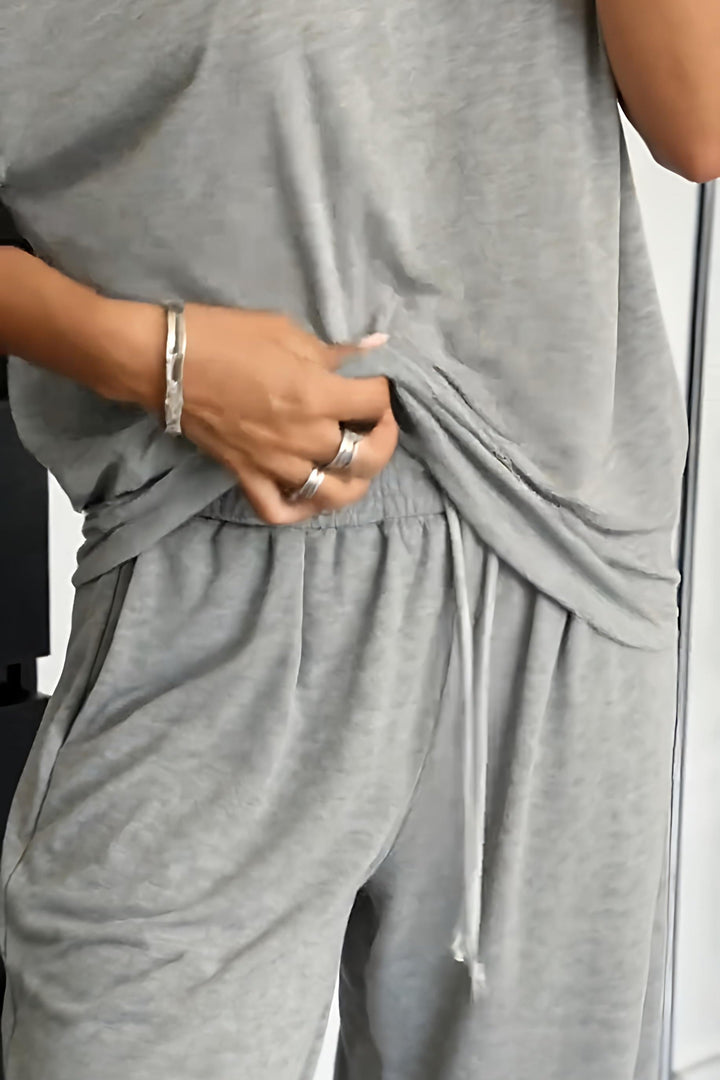 Women's Knit Wide Leg Tracksuit Top and Trousers Co-ord