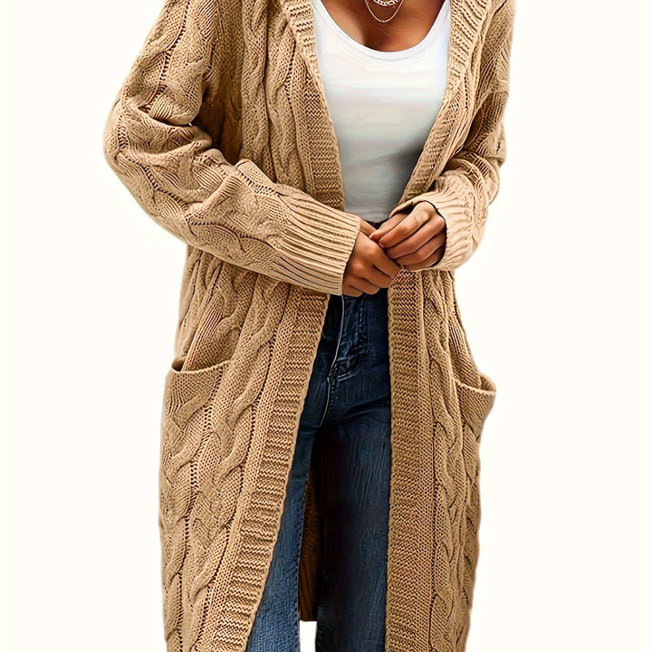 Cardigan oversize tricoté pour femme, ouvert sur le devant