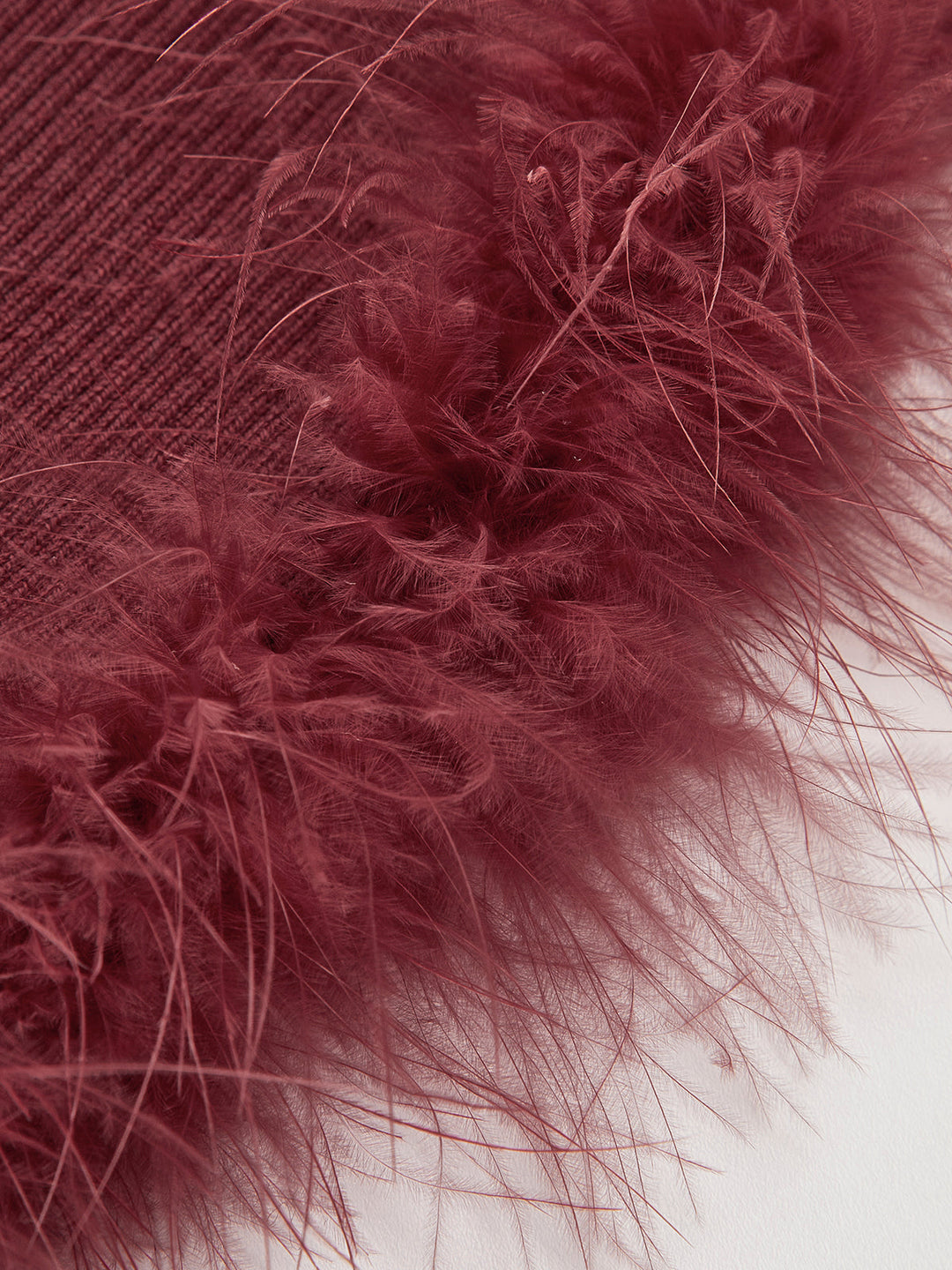 Women's Knit Feather Cardigan Wool Mix V Neck Top