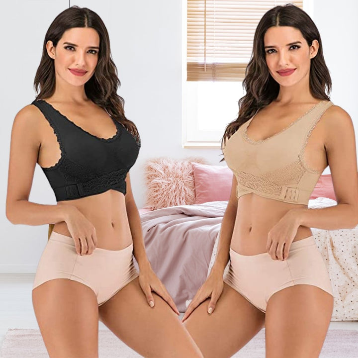 Women's Cotton Front Cross Wireless Support Bra Summer