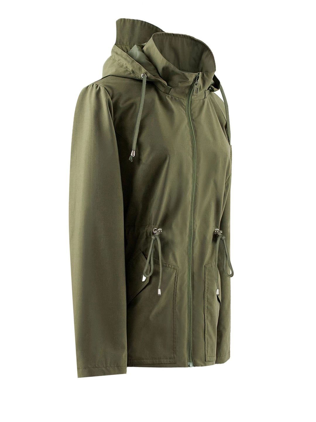 Waterproof Rain Jacket Women's Hooded Fleece Windbreaker