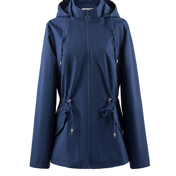 Waterproof Rain Jacket Women's Hooded Fleece Windbreaker