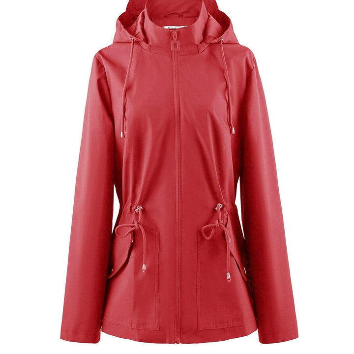 Waterproof Rain Jacket Women's Hooded Fleece Windbreaker