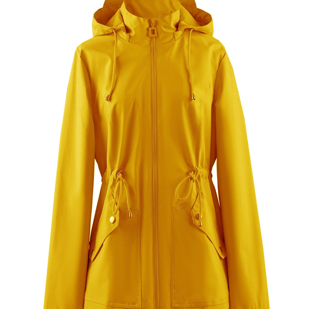 Waterproof Rain Jacket Women's Hooded Fleece Windbreaker