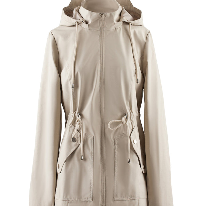 Waterproof Rain Jacket Women's Hooded Fleece Windbreaker