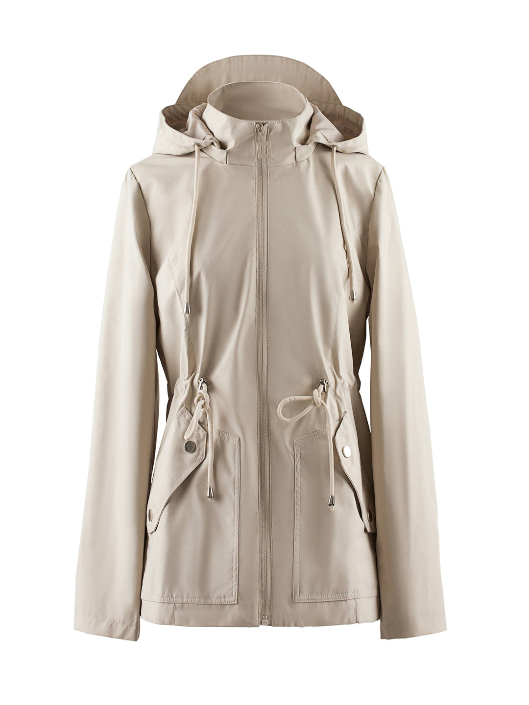 Waterproof Rain Jacket Women's Hooded Fleece Windbreaker