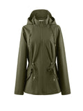 Waterproof Rain Jacket Women's Hooded Fleece Windbreaker