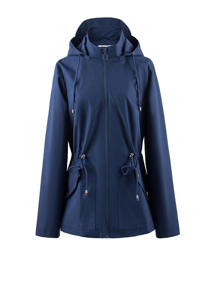 Waterproof Rain Jacket Women's Hooded Fleece Windbreaker
