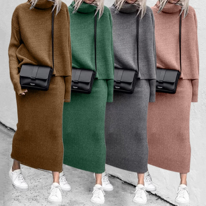 Women’s Long-Sleeve Top & Maxi Skirt Knit Set