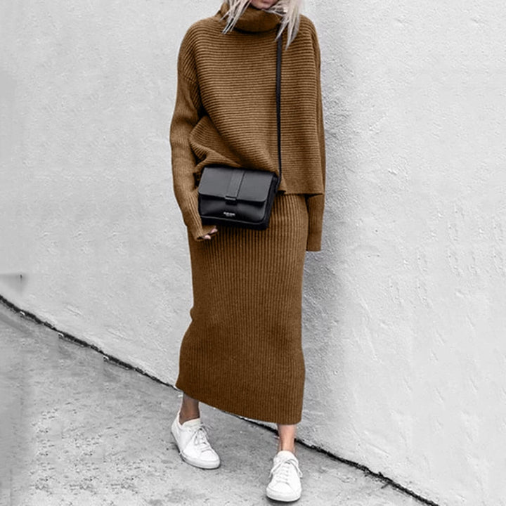 Women’s Long-Sleeve Top & Maxi Skirt Knit Set