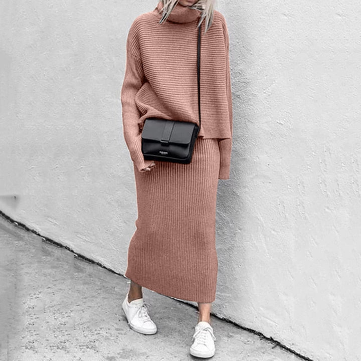 Women’s Long-Sleeve Top & Maxi Skirt Knit Set