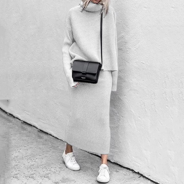 Women’s Long-Sleeve Top & Maxi Skirt Knit Set