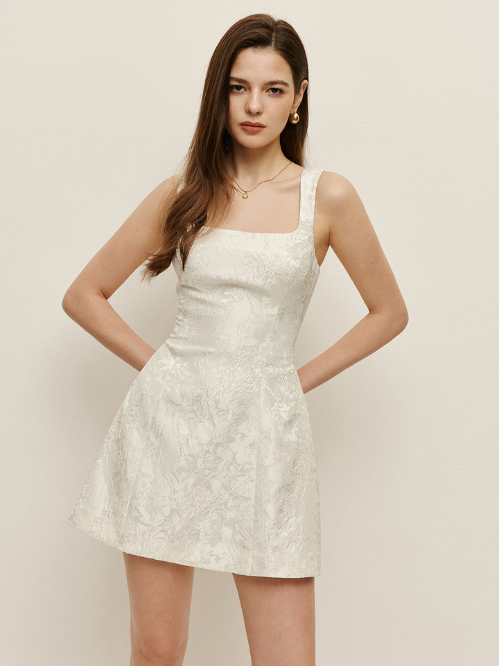 Women's Mini Dress Square Neck Sleeveless A-Line Party Sundress