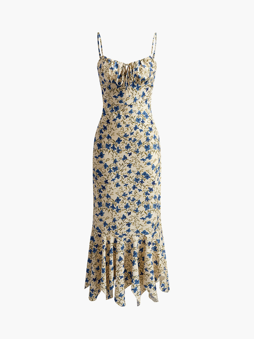 Women's Floral Ruffle Midi Slip Dress