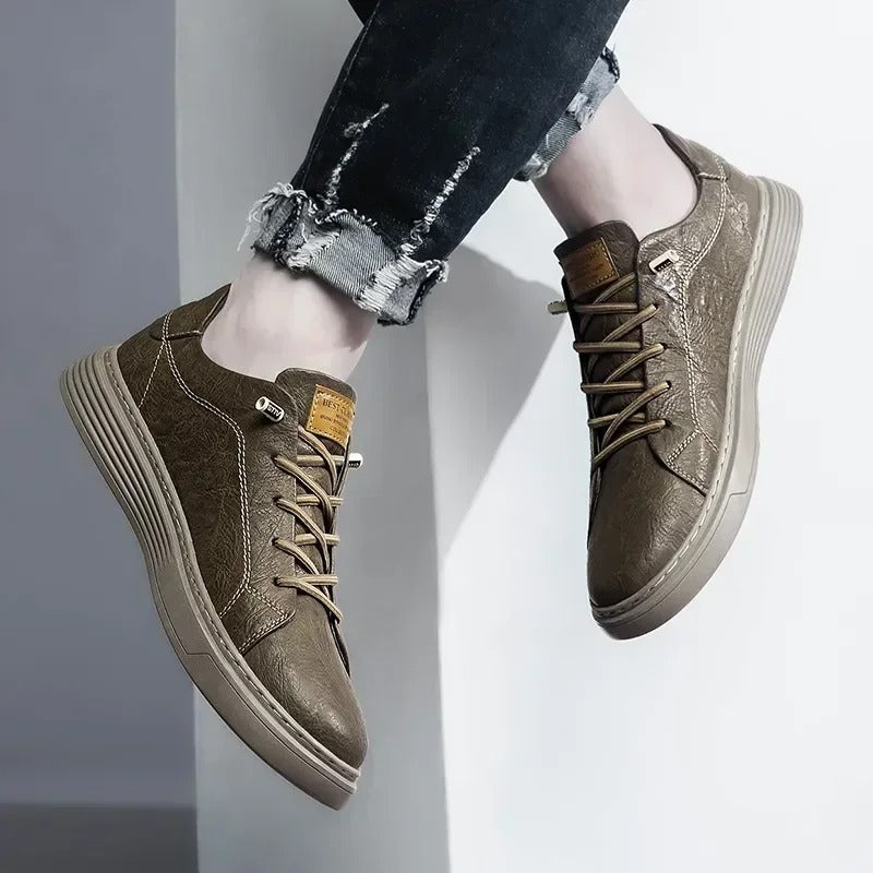 Men's Leather Oxford Sneakers Formal Casual Shoes