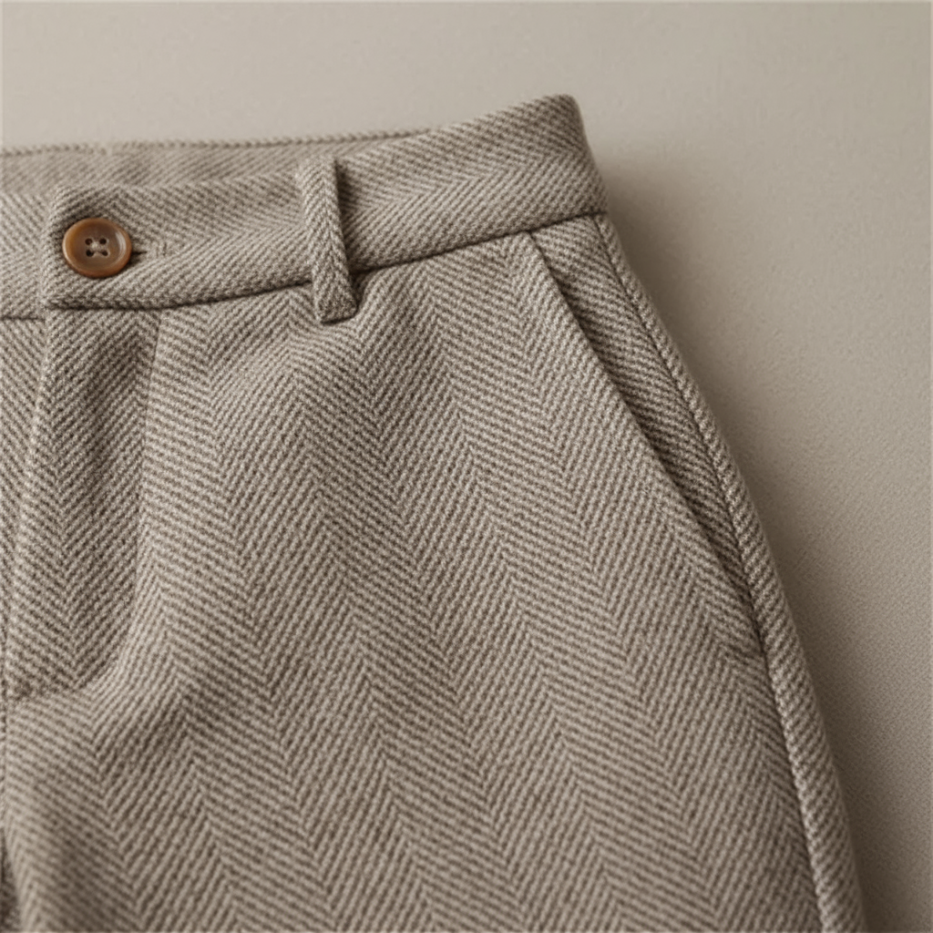 Men's Merino Wool Trousers Slim Fit Smart Casual Dress Pants