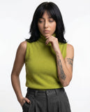 Women's Wool Turtleneck Sleeveless Tank Top