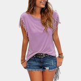 Women's Knit T-Shirt Casual Blouse Tee Top