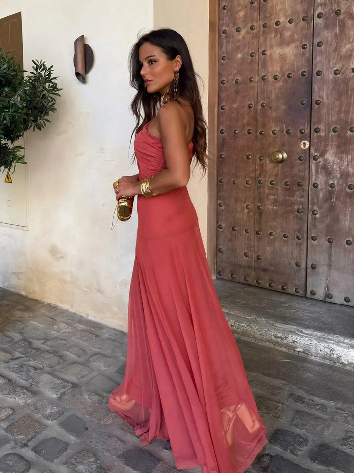 Women's Off-Shoulder Maxi Dress Chiffon Evening Gown