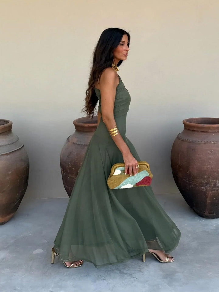 Women's Off-Shoulder Maxi Dress Chiffon Evening Gown