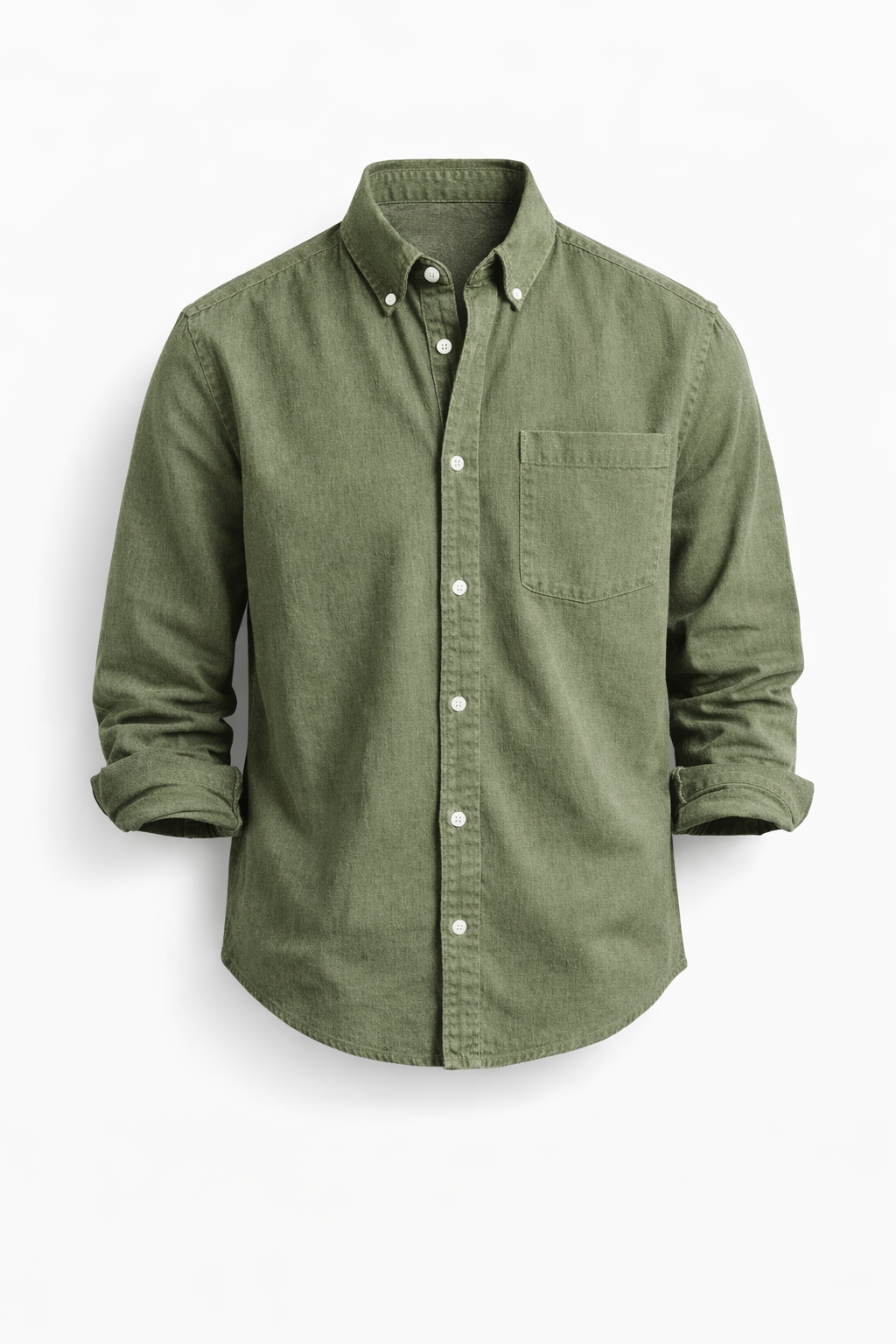 Men's Lightweight Denim Shirt Long Sleeve Button Down Work Top