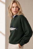 Women's Knit Sweater Quarter Zip Jumper