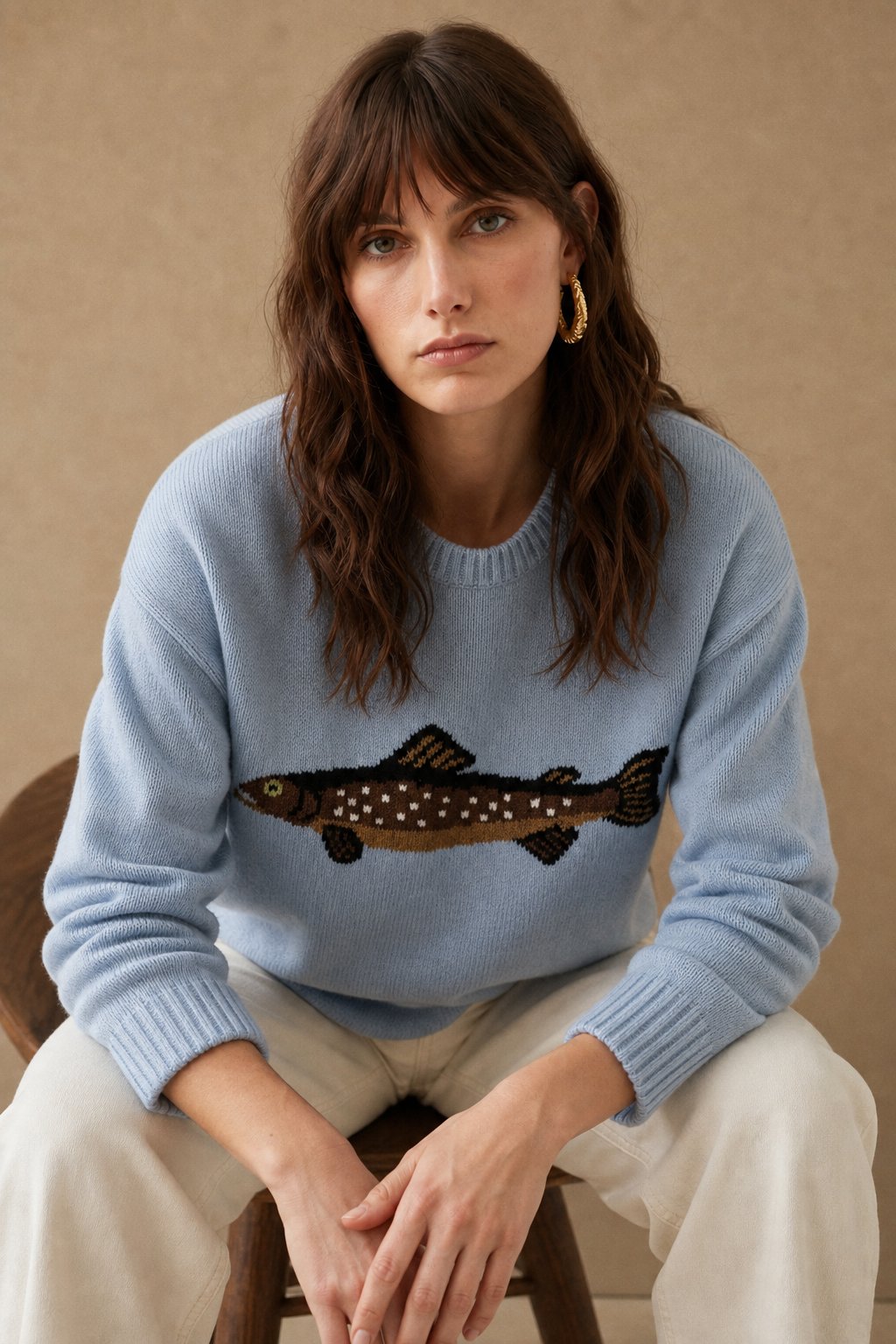 Women's Knit Sweater Quarter Zip Jumper