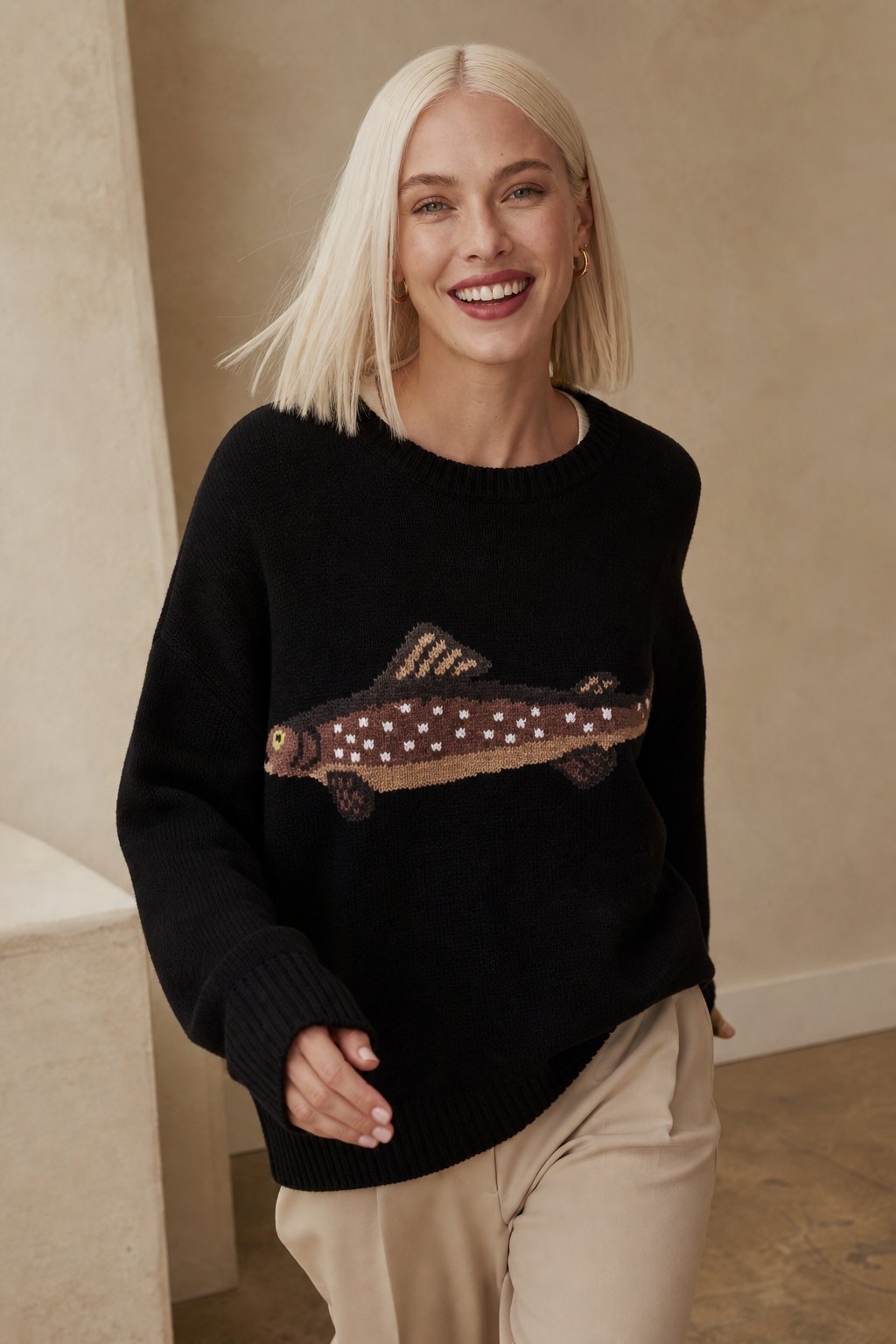 Women's Knit Sweater Quarter Zip Jumper