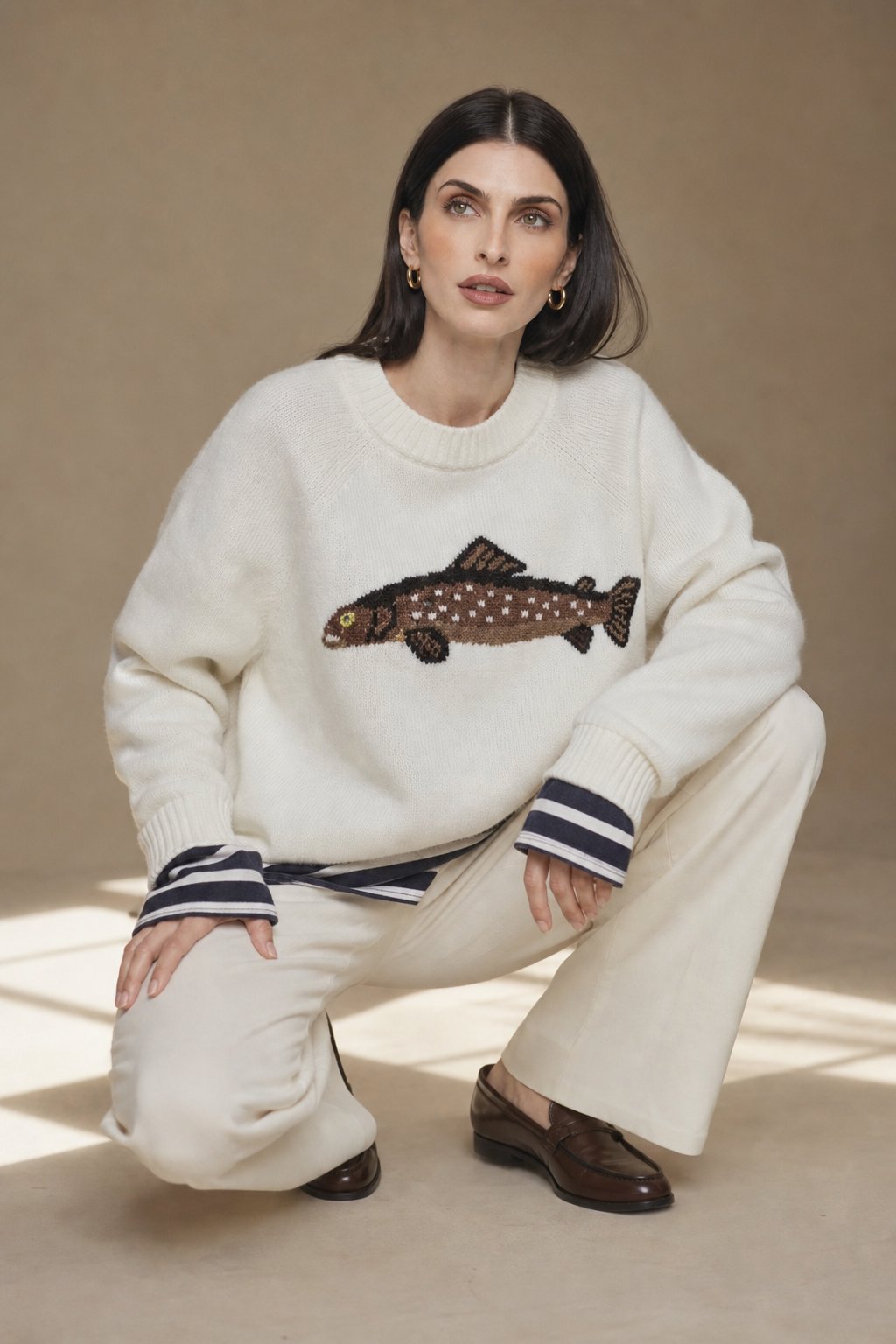 Women's Knit Sweater Quarter Zip Jumper