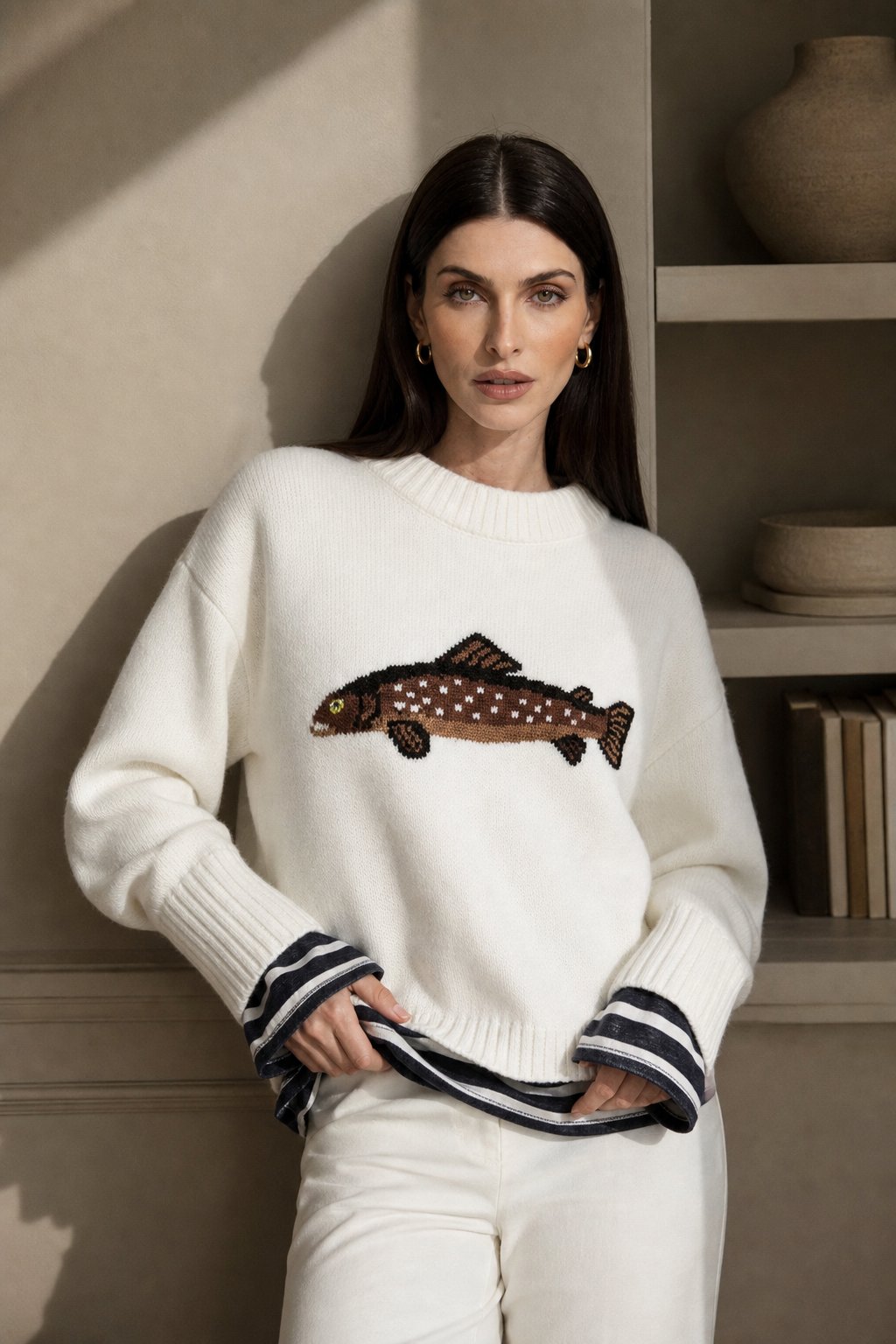 Women's Knit Sweater Quarter Zip Jumper