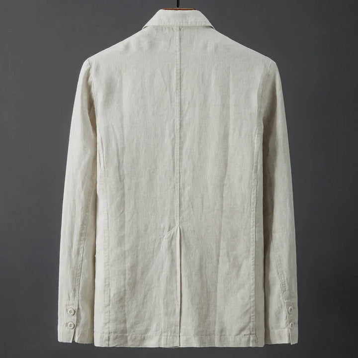 Veste de costume décontractée pour homme en lin léger, coupe ajustée