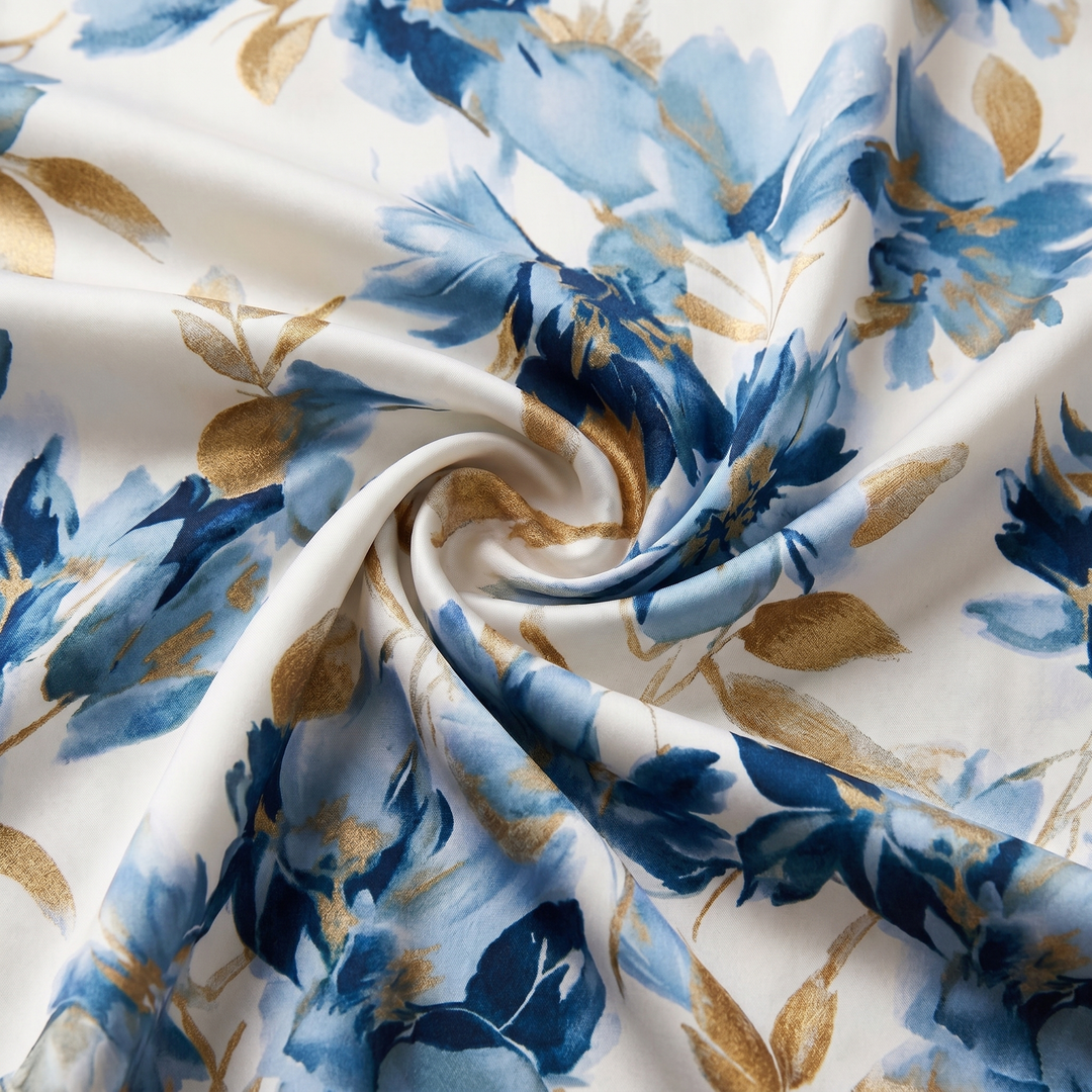 Women's Floral Silk Wrap Midi Dress