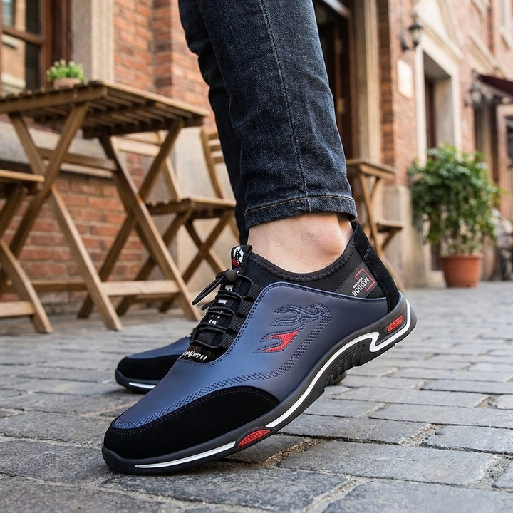 Men’s Leather Orthopedic Cushioned Slip-On Walking Sneakers
