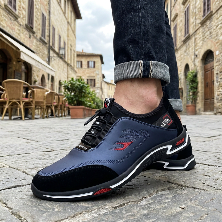 Men’s Leather Orthopedic Cushioned Slip-On Walking Sneakers