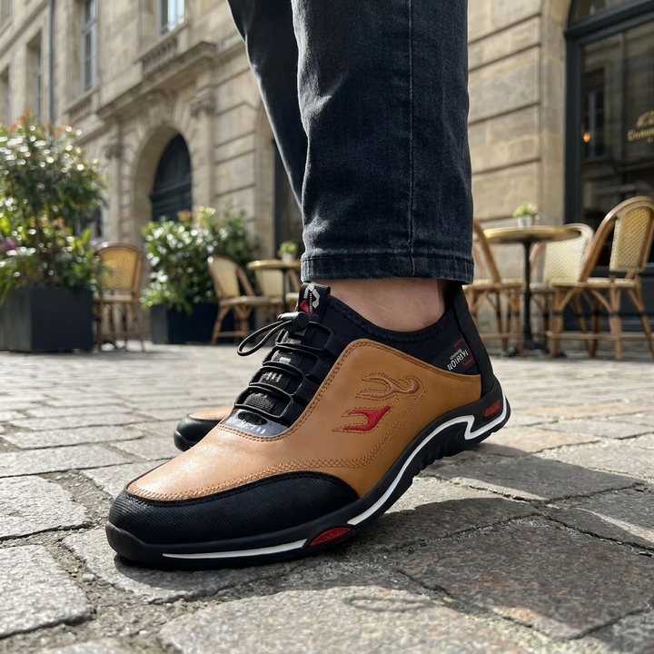 Men’s Leather Orthopedic Cushioned Slip-On Walking Sneakers