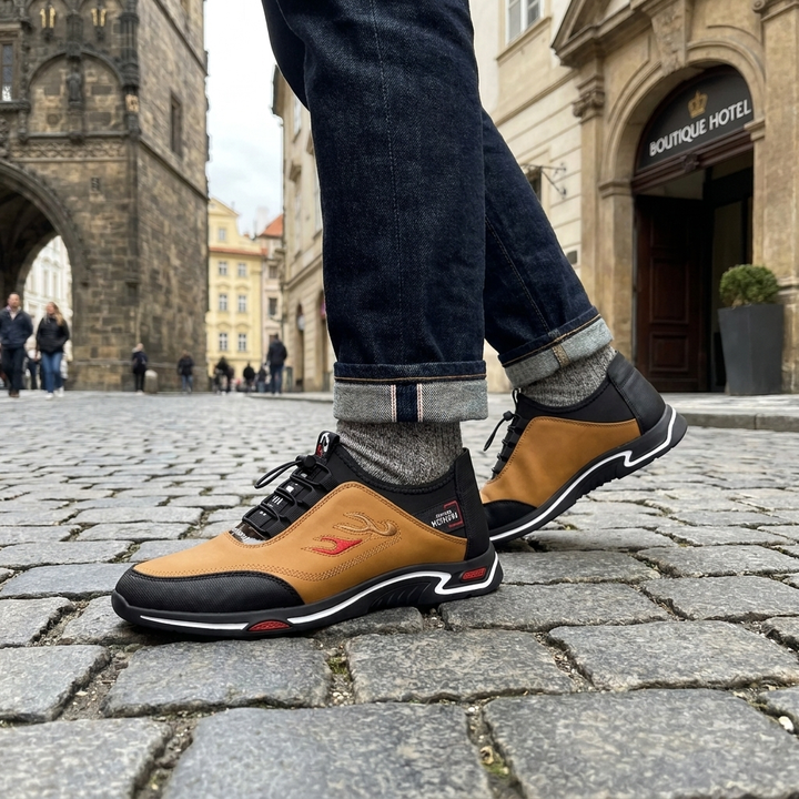Men’s Leather Orthopedic Cushioned Slip-On Walking Sneakers
