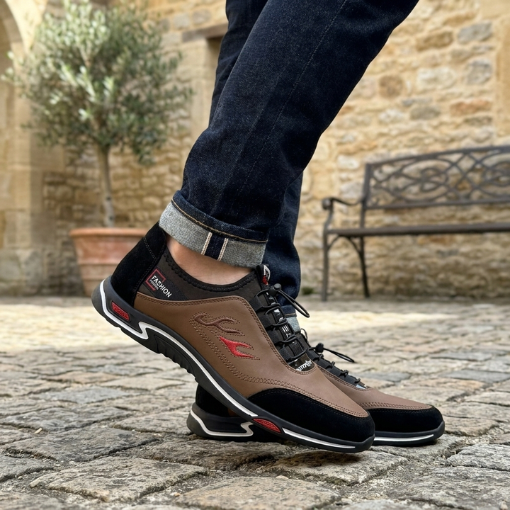 Men’s Leather Orthopedic Cushioned Slip-On Walking Sneakers