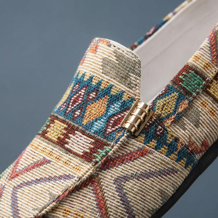 Mocassins à enfiler pour homme en toile à motifs géométriques