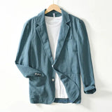 Men's Linen Blazer Lightweight Suit Jacket Slim Fit Smart Casual Sport Coat