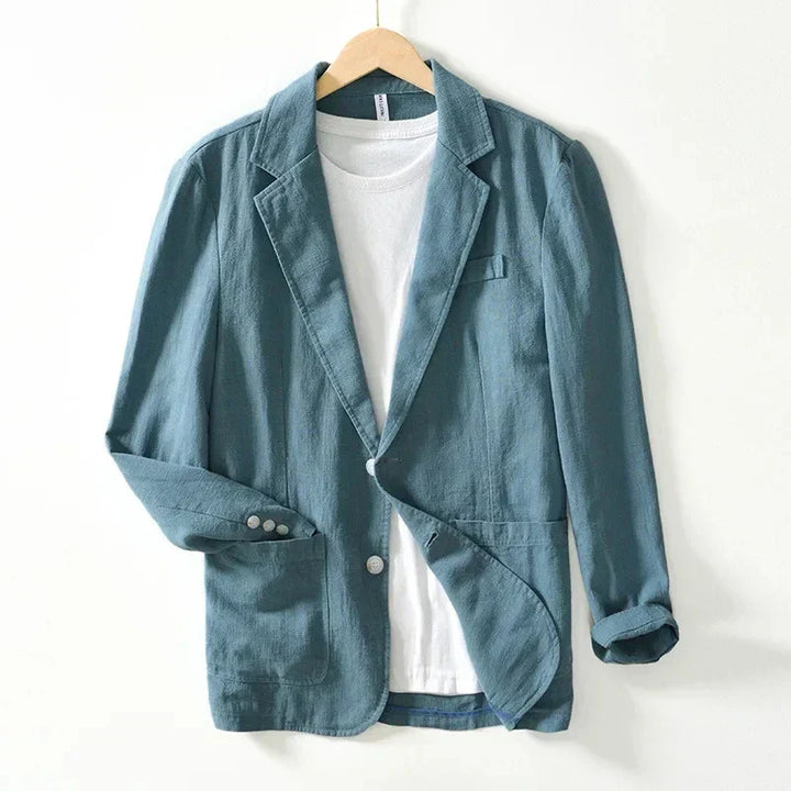 Men's Linen Slim Fit Casual Blazer Lightweight Suit Jacket