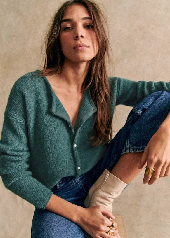 Cardigan tricoté pour femme, pull-over à manches longues