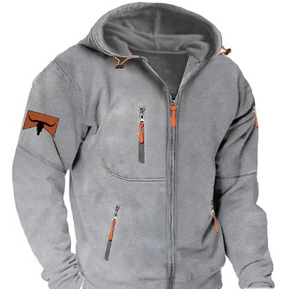 Men's Fleece Hoodie Full Zip Lightweight Jacket