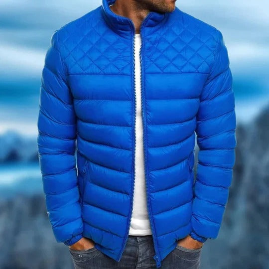 Men's Nylon Puffer Jacket Quilted Padded Bomber Coat