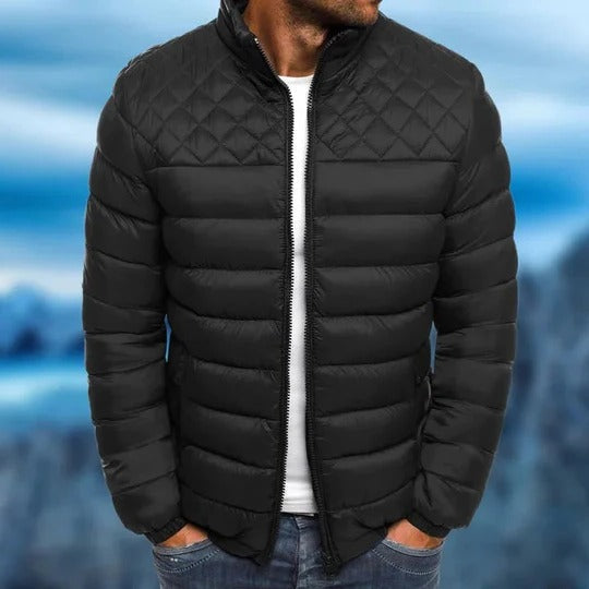 Men's Nylon Puffer Jacket Quilted Padded Bomber Coat