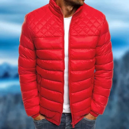 Men's Nylon Puffer Jacket Quilted Padded Bomber Coat