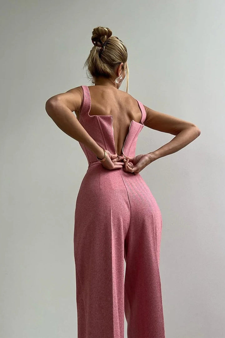 Ensemble de costume 3 pièces en laine pour femme : blazer, bustier et pantalon ajusté